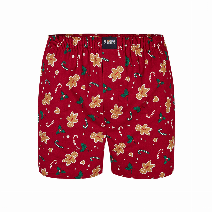 Happy Shorts Happy Shorts Wijde Kerst Boxershort Gingerbread