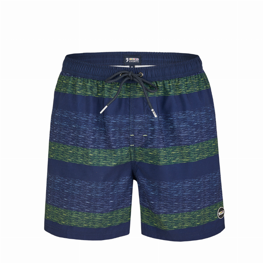 Happy Shorts Happy Shorts Zwemshort Blauw Groen Gestreept