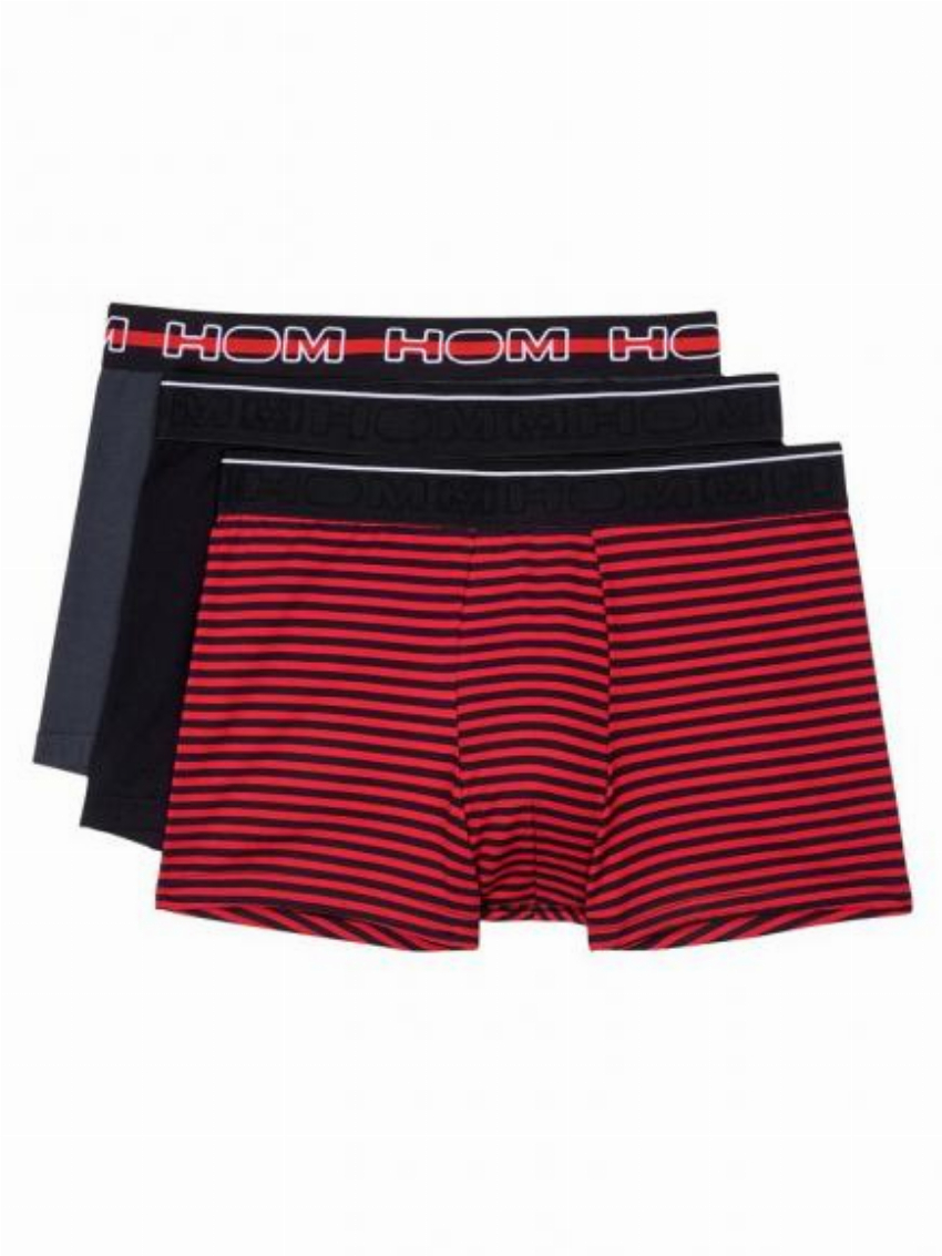 HOM 3p Boxer Briefs - Matt Zwart Grijs