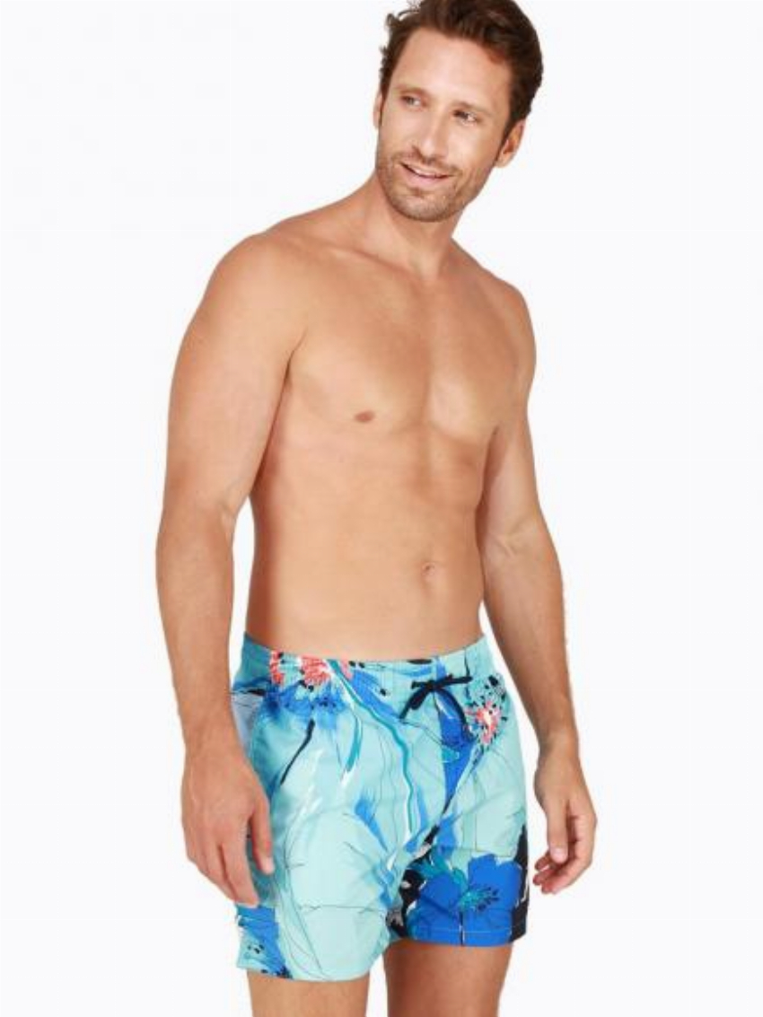 HOM Beach Boxer - Aqua Blauw