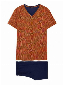 HOM Short Sleepwear - Nikki Blauw Oranje