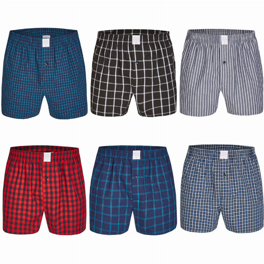 MG-1 MG-1 Wijde Boxershorts Heren 6-Pack Geblokt Multipack