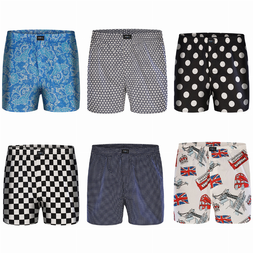 MG-1 MG-1 Wijde Boxershorts Heren 6-Pack Multipack met Prints