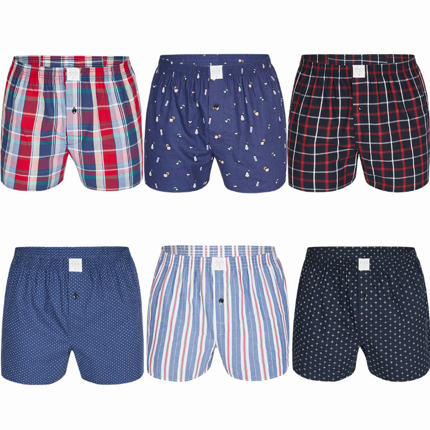 MG-1 MG-1 Wijde Boxershorts Heren 6P D620 Multipack