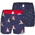 MG-1 MG-1 Wijde Kerst Boxershorts Heren 2-Pack