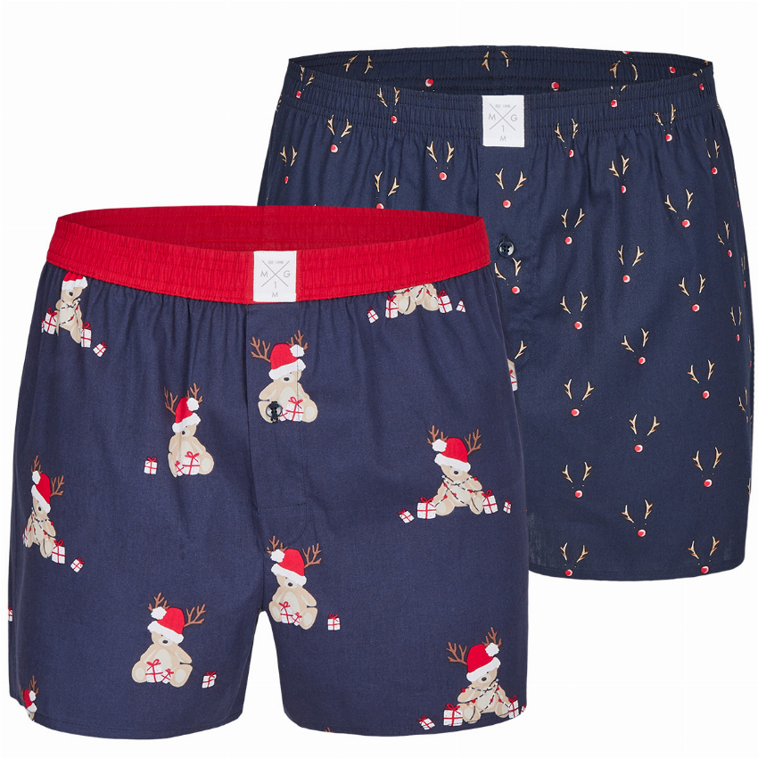 MG-1 MG-1 Wijde Kerst Boxershorts Heren 2-Pack