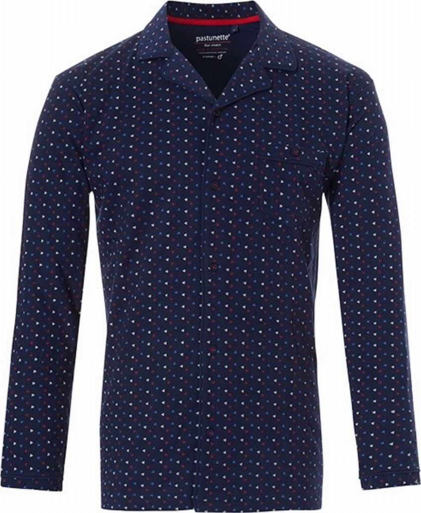 Mix Match heren doorknoop shirt lange mouw Pastunette blauw 4399-624-6-52
