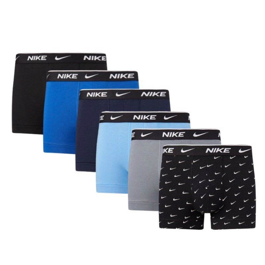 Nike 6-pack trunk boxershorts mannen - zwart grijs blauw