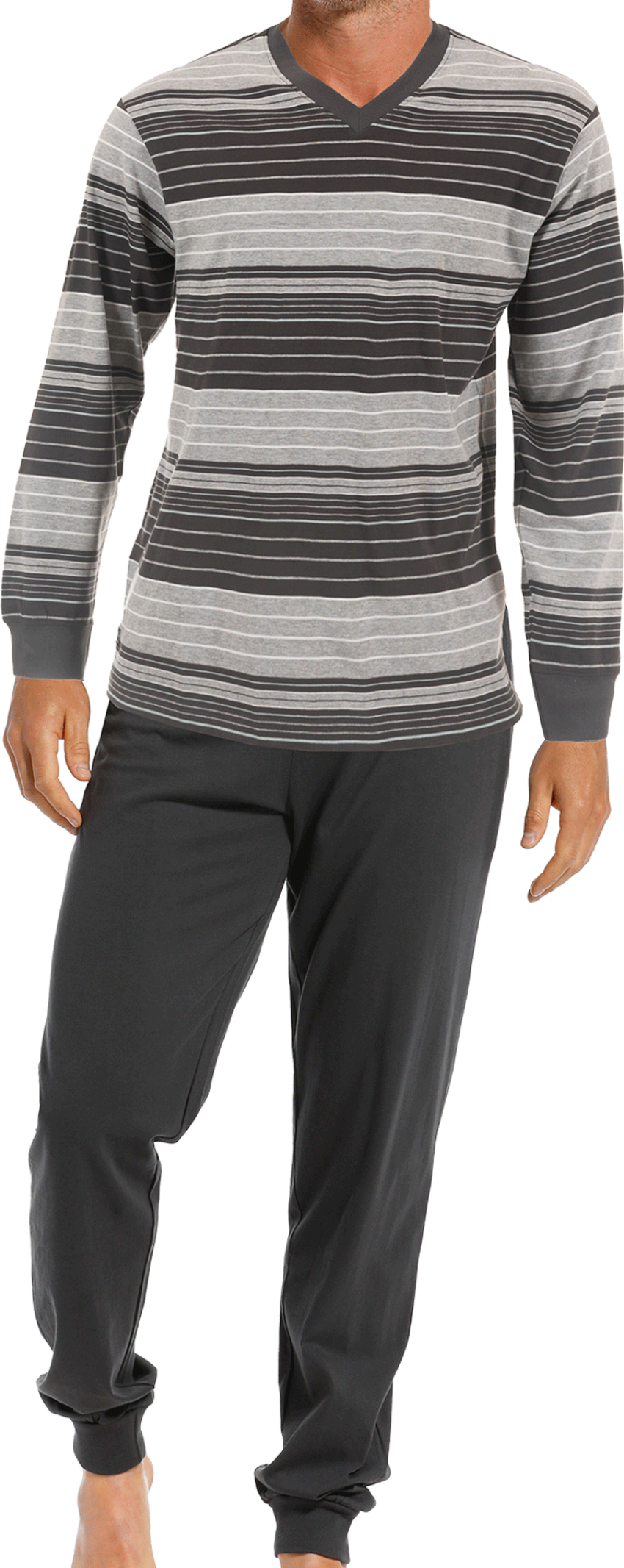 Pastunette Heren pyjama met V-hals grijs