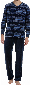 Pastunette Heren pyjama Velours blauw