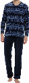 Pastunette Heren pyjama Velours blauw