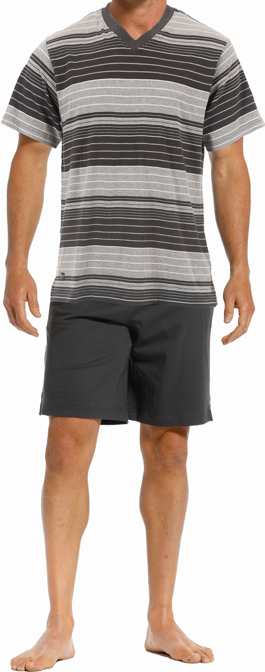 Pastunette Shortama met V-hals grijs