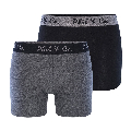 Phil Co Phil Co 2-Pack Boxershorts Heren Basic Antraciet