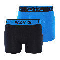 Phil Co Phil Co 2-Pack Boxershorts Heren Basic Blauw