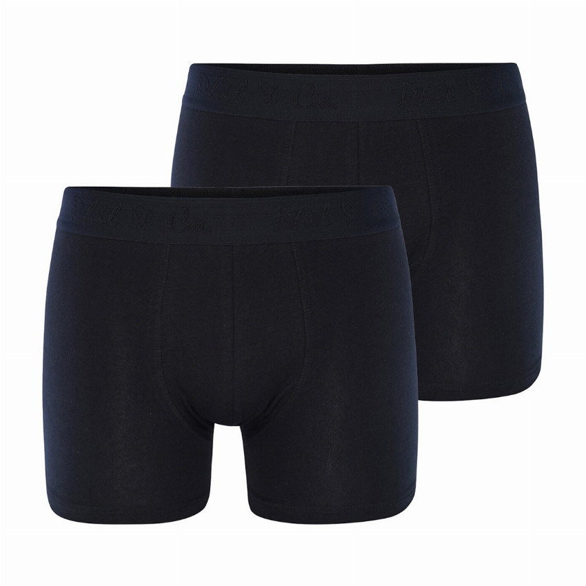 Phil Co Phil Co 2-Pack Boxershorts Heren Basic Zwart