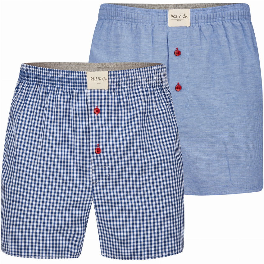 Phil Co Phil Co 2-Pack Wijde Boxershorts Heren Design01