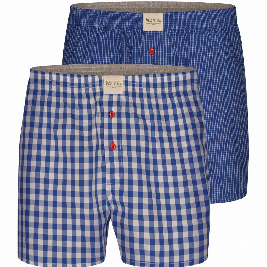 Phil Co Phil Co 2-Pack Wijde Boxershorts Heren PH-196