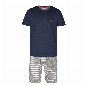 Phil Co Phil Co Shortama Heren Blauw Grijs Stripe