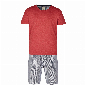 Phil Co Phil Co Shortama Heren Rood Grijs Stripe