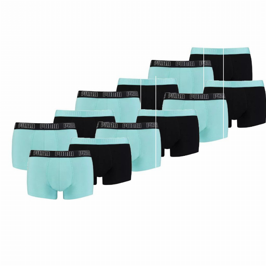 Puma 12-pack boxershorts basic trunk - lichtblauw zwart