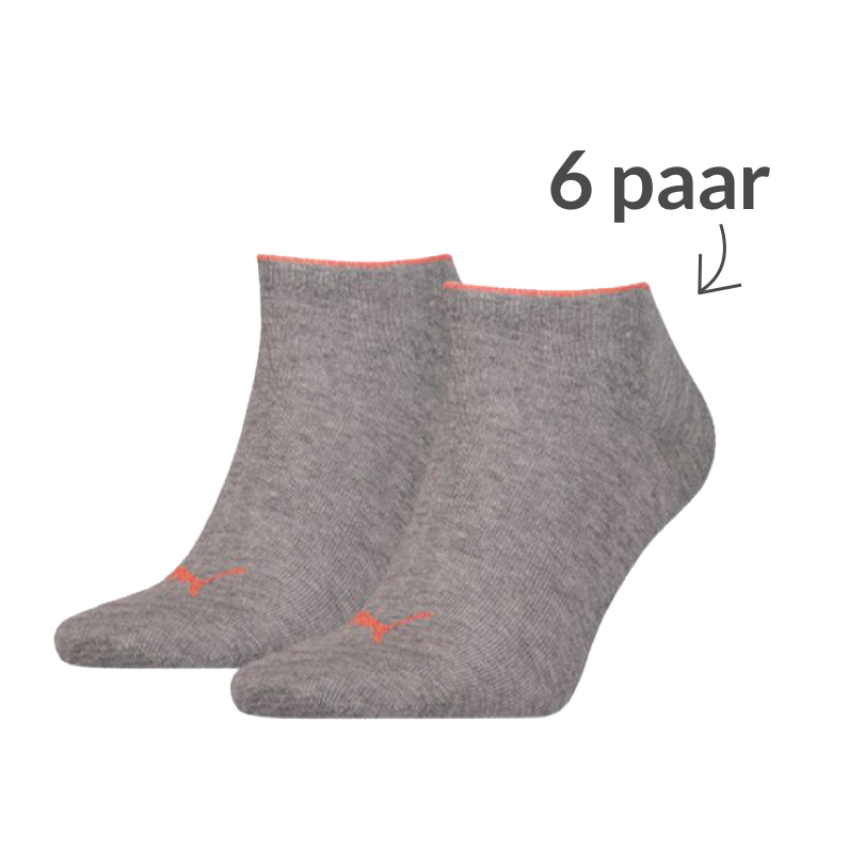 Puma 6 paar sneaker sokken lurex grijs