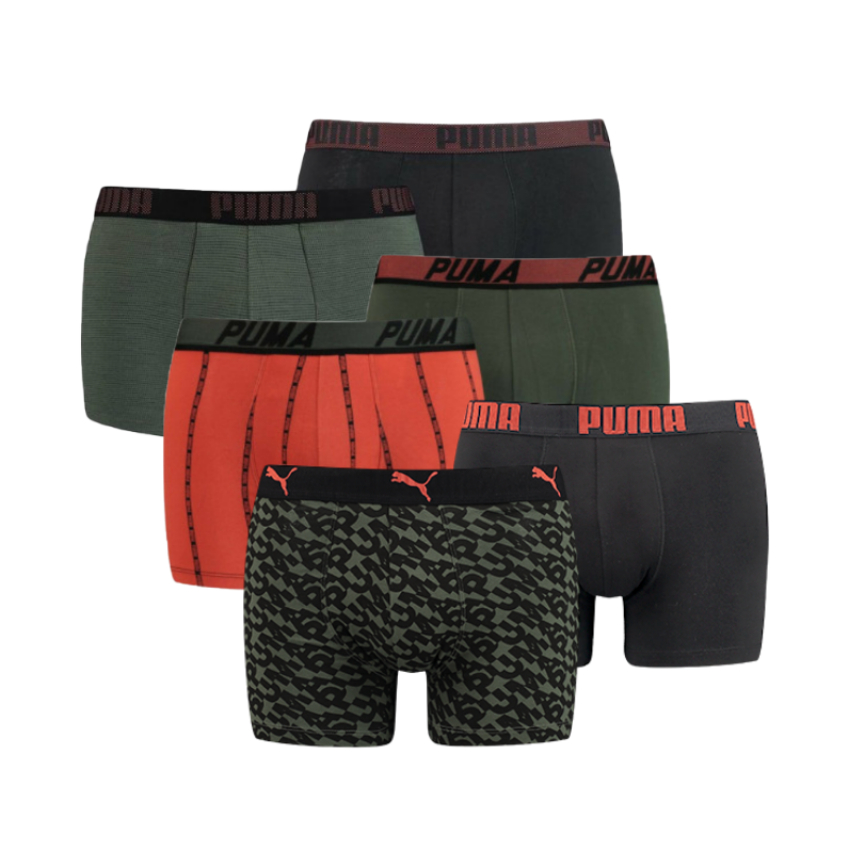 Puma 6-pack boxershorts - army green rood