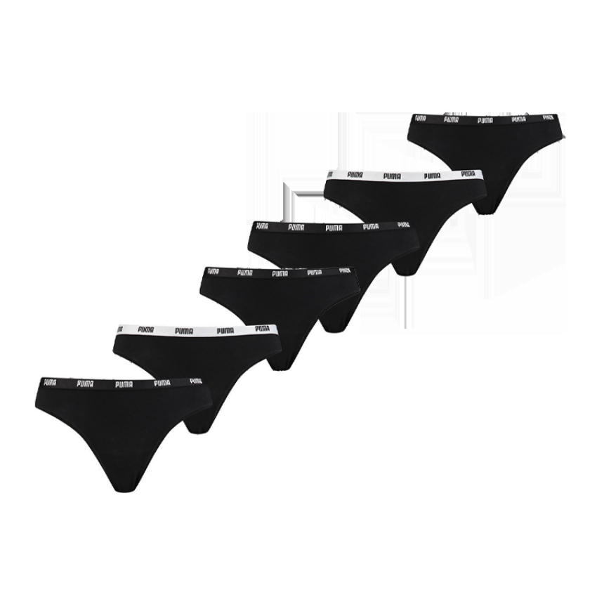 Puma 6-pack dames strings - zwart