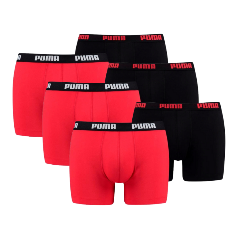 Puma 6-pack heren boxershort Basic - rood zwart