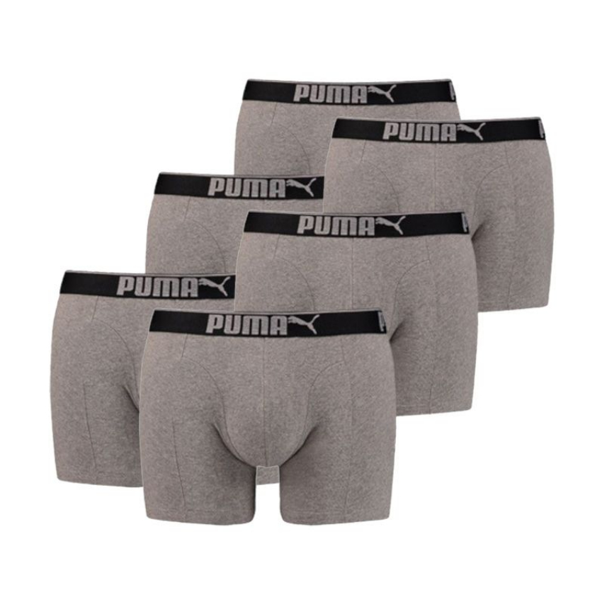 Puma 6-pack Lifestyle Sueded Cotton Boxershorts - grey