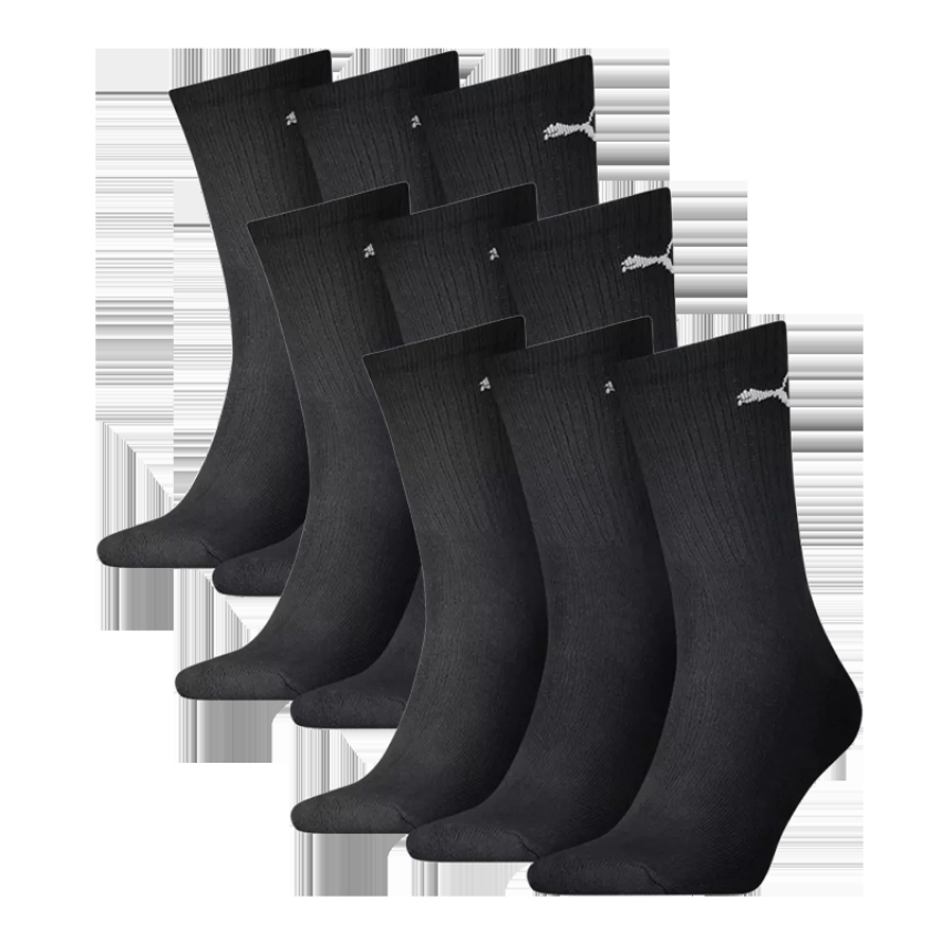 PUMA 9-pack sportsokken zwart