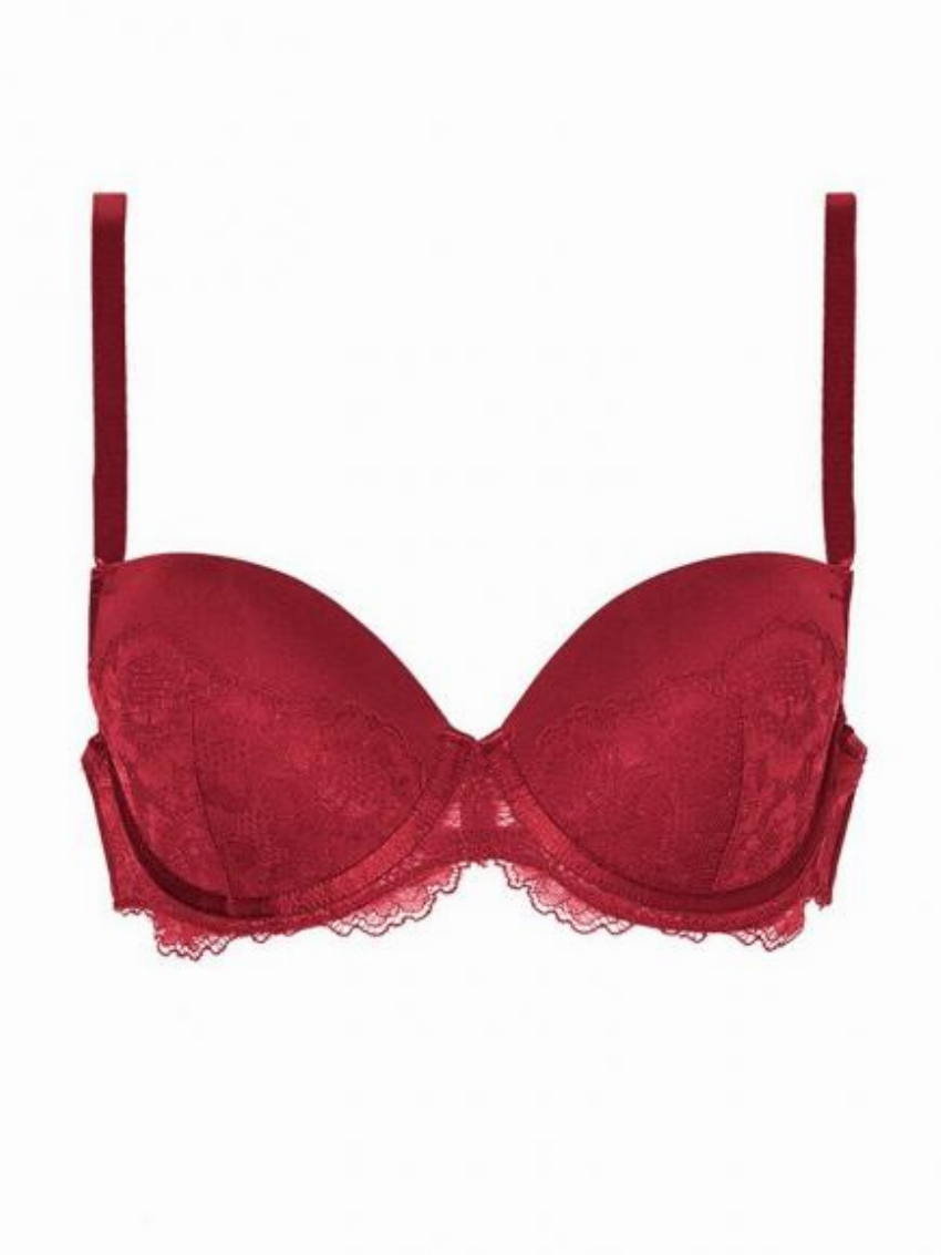 Sapph Padded Wire Bra - Rowdy Rood