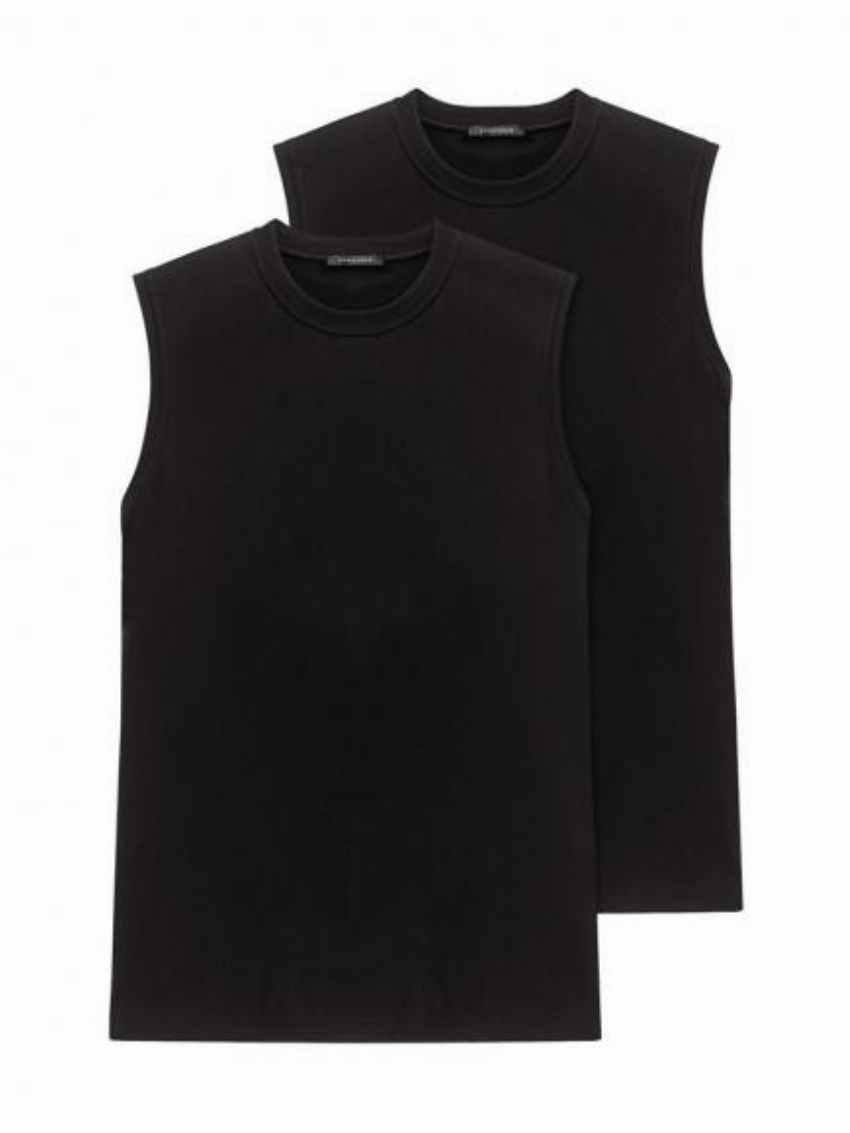 Schiesser 2-pack American T-Shirt 0 0 Zwart