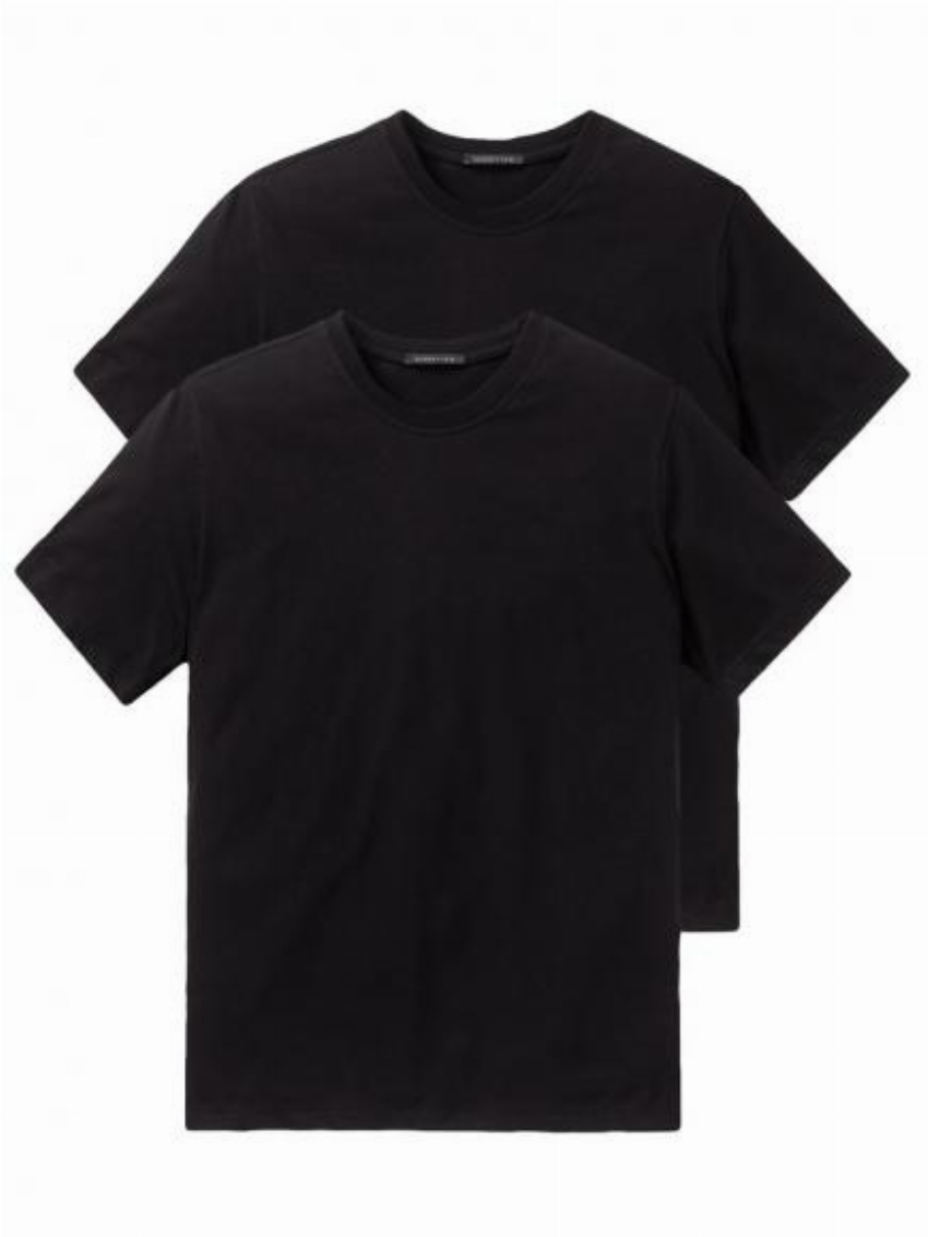 Schiesser 2-pack American T-Shirt Zwart