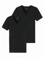 Schiesser 95-5 - T-shirt 1 2 V-neck - 2-pack Zwart