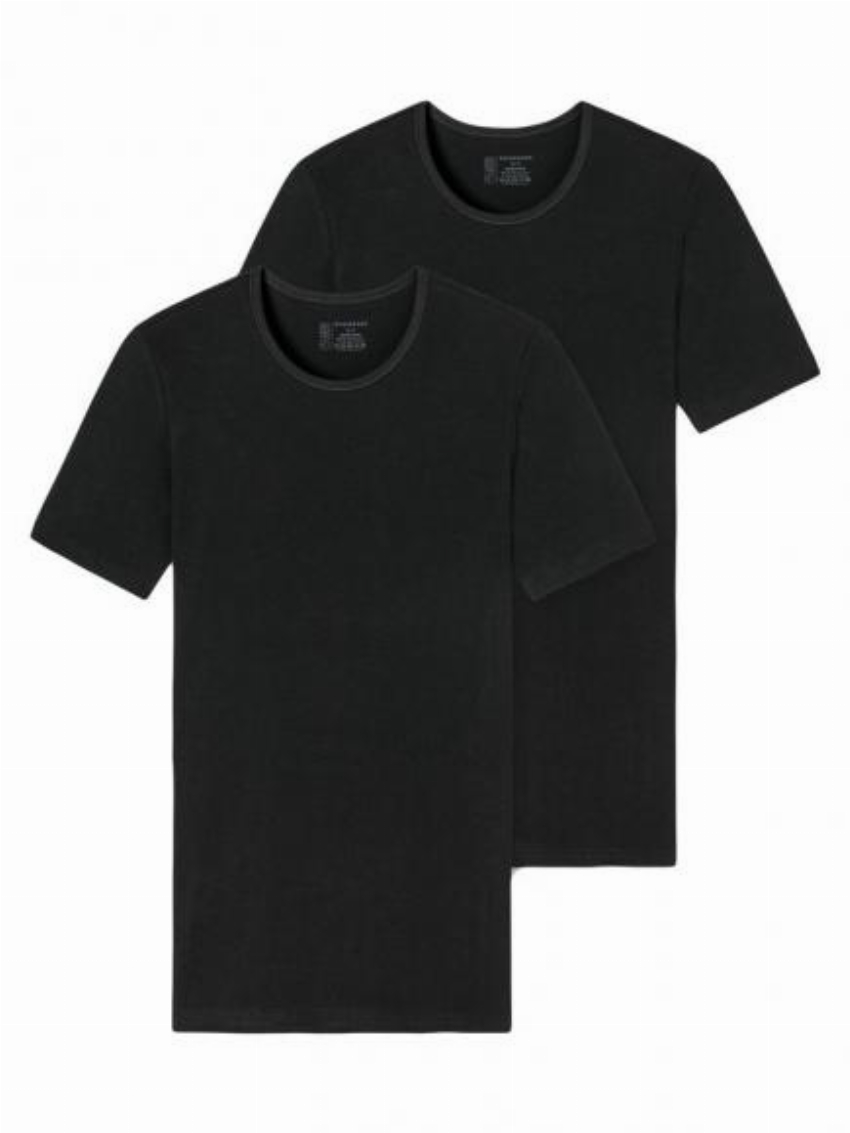 Schiesser 95-5 - T-shirt C-neck - 2pack Zwart
