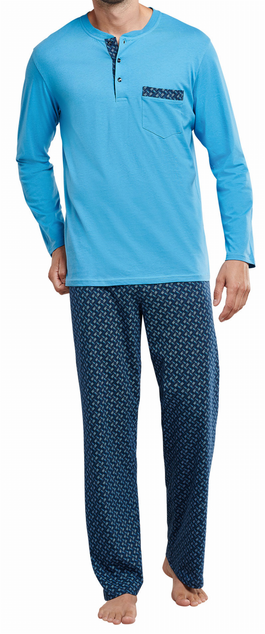 Schiesser heren pyjama met knoopjes