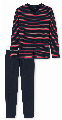 Schiesser Heren pyjama V-hals blauw rood