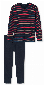 Schiesser Heren pyjama V-hals blauw rood