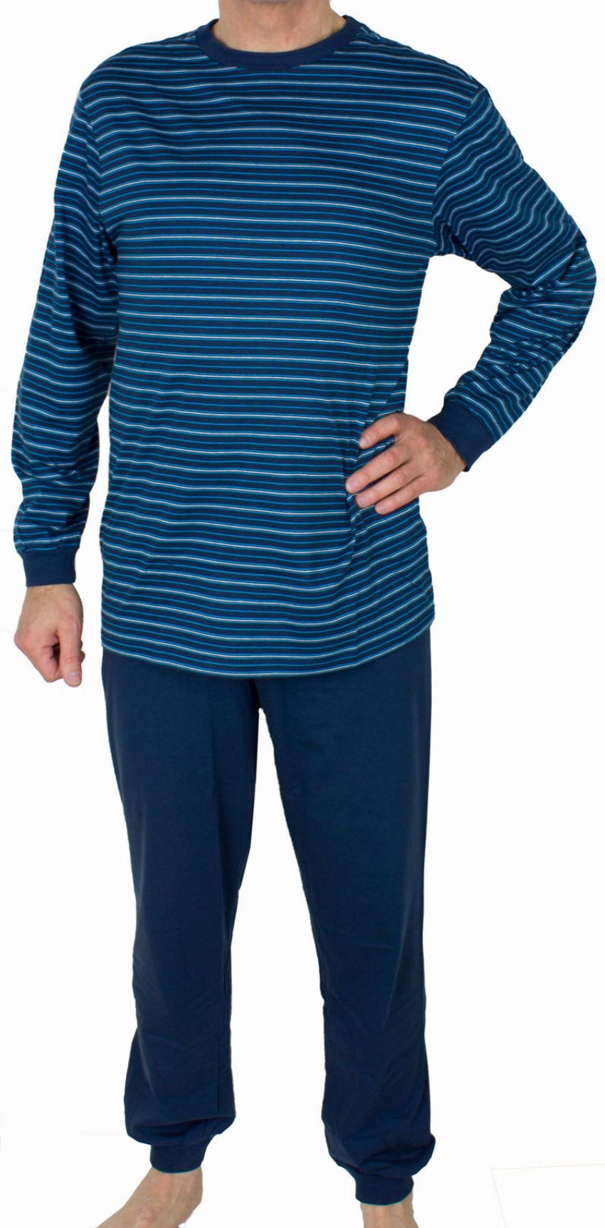 Schiesser Pyjama gestreept met boorden