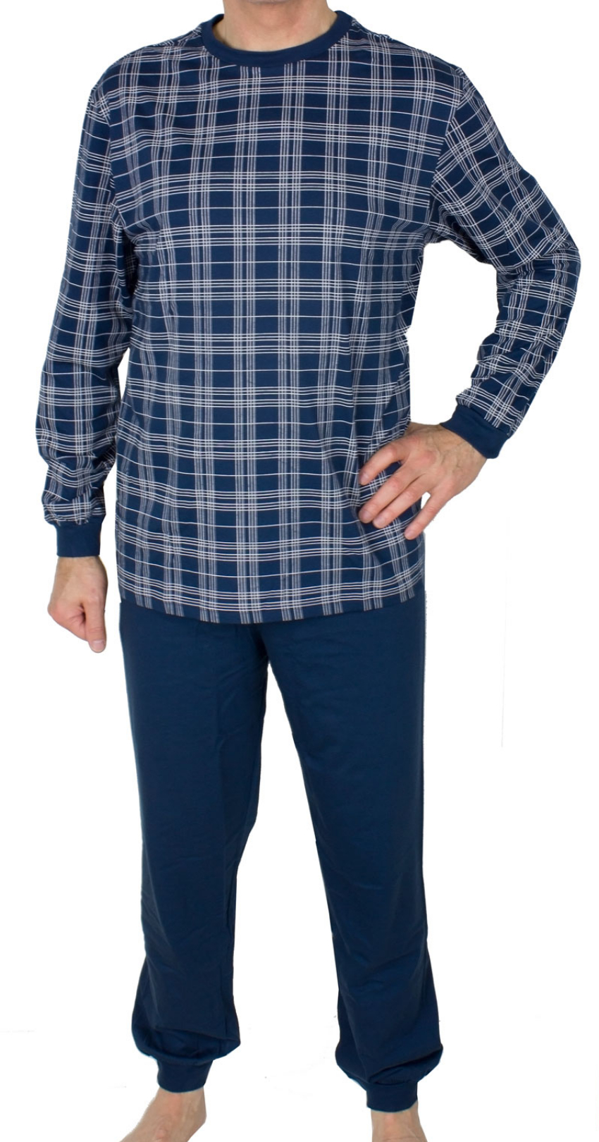 Schiesser Pyjama ruitje met boorden