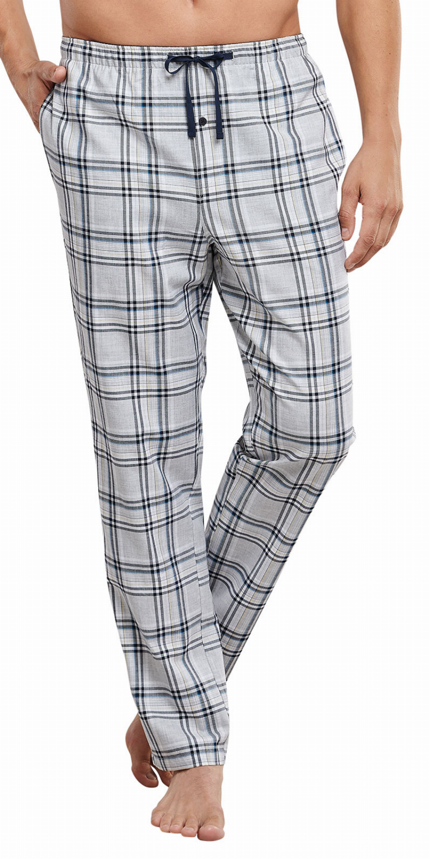 Schiesser Pyjamabroek grijs met ruit