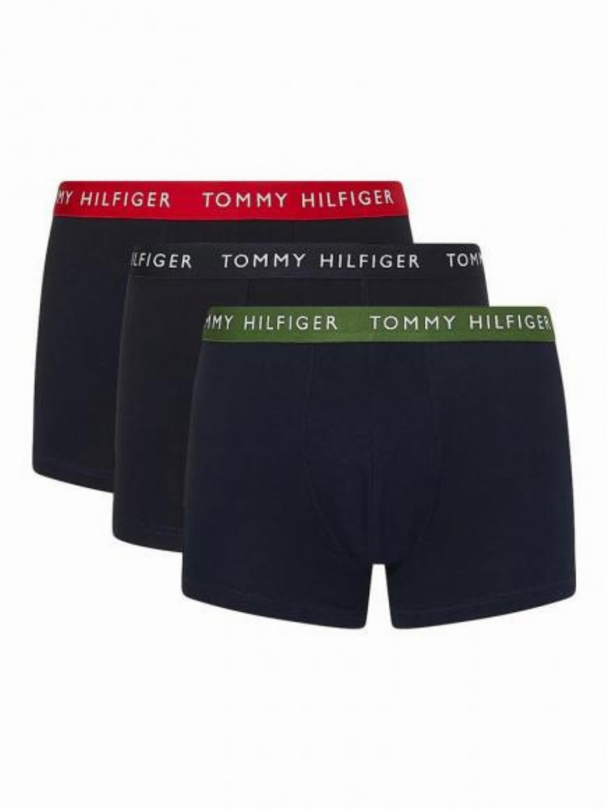 Tommy Hilfiger 3p Trunk - Logo Taille Blauw Rood