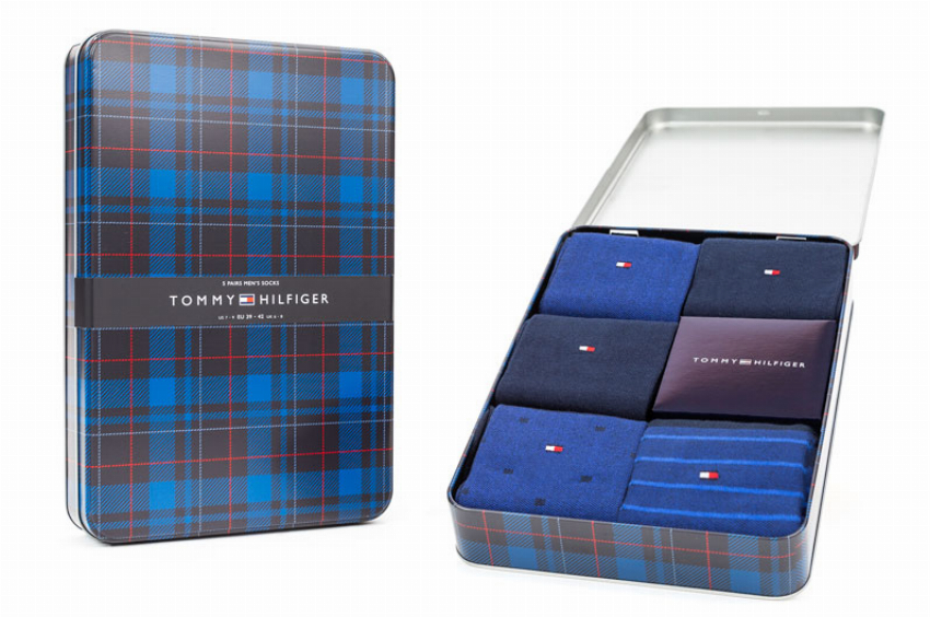Tommy Hilfiger Giftbox sokken Birdeye 5-paar blauw