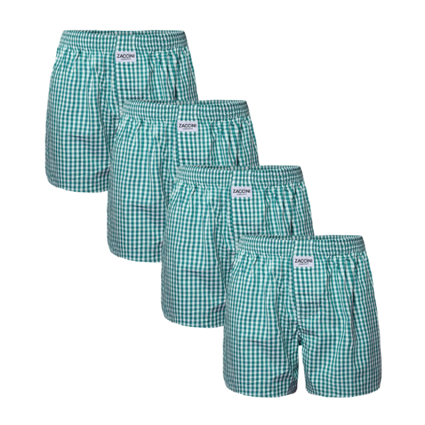 Zaccini 4-pack woven boxershorts - groen