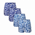 Zaccini 4-pack woven boxershorts - navy lichtblauw