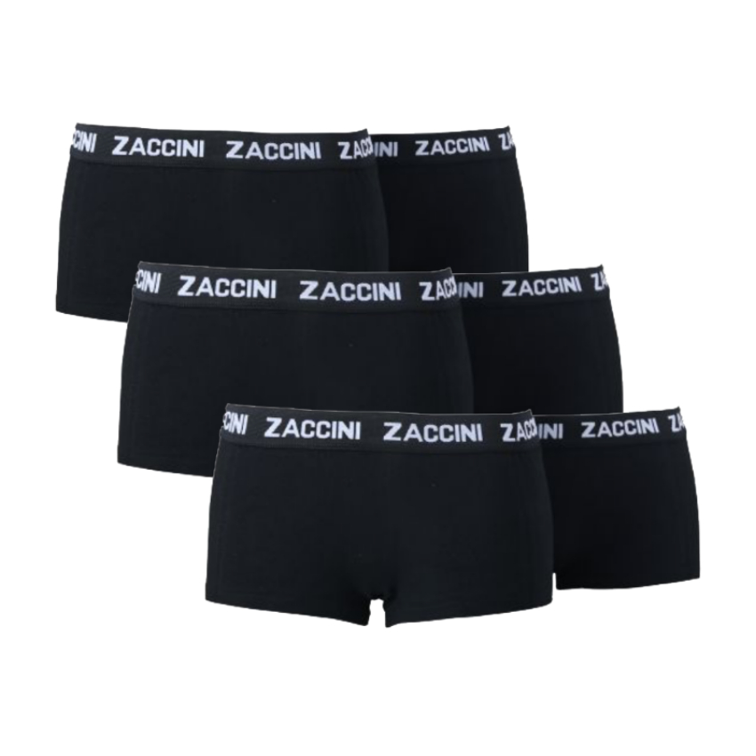 Zaccini 6-pack dames boxershorts zwart