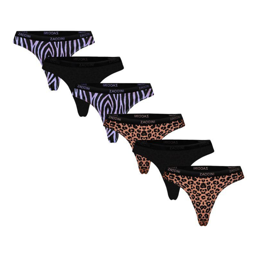 Zaccini 6-pack dames strings mix